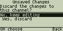 Leaving the channel editor with unsaved changes