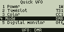 Quick settings, DMR VFO