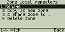 Zone options