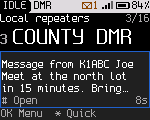 A message banner