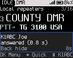 A radio check result
