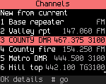 Every channel by number, red highlight