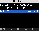 Your DMR ID, set on the radio and saved in the codeplug
