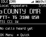 Home, DMR channel, high-contrast theme