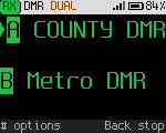 Dual watch on two receivers, large text