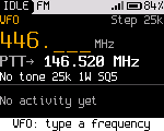Typing a VFO frequency