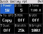 Quick settings on an FM channel