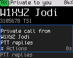 Receiving a private call