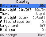 Display settings, light theme