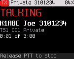 Transmitting a private call