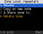Zone options