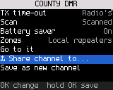 Sharing a channel from its settings