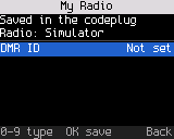 Your DMR ID, set on the radio and saved in the codeplug
