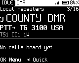 Home, DMR channel, high-contrast theme