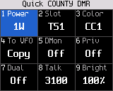 Quick settings, DMR