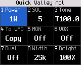 Quick settings, FM