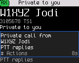 Receiving a private call