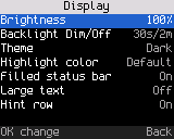 Display settings