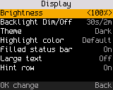 Changing a setting