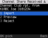 One channel shared by another radio