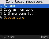 Zone options
