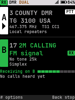 B in another zone