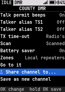 Sharing a channel from its settings