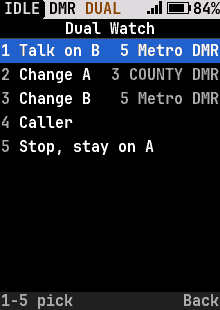 Dual watch actions