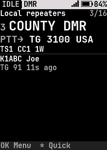 Home, DMR, last heard