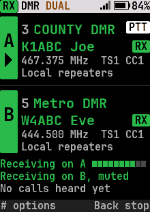 Dual watch on two receivers: a call on each