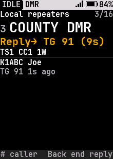 Home, reply to caller