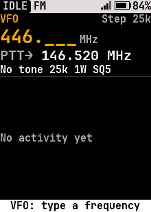 VFO, typing a frequency