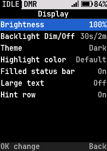 Display settings