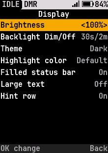 Changing a setting