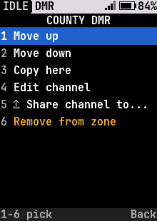 A channel's actions in a zone